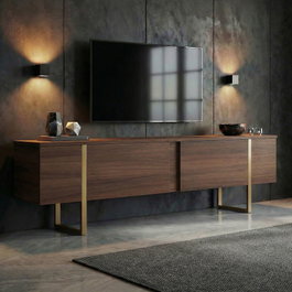 Nordure Soporte para TV Milano Nogal y Oro